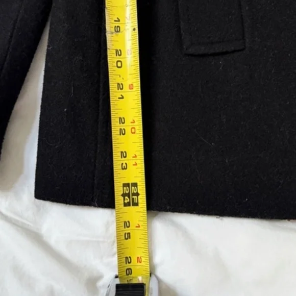 Black Wool Pea Coat - Picture 4 of 5